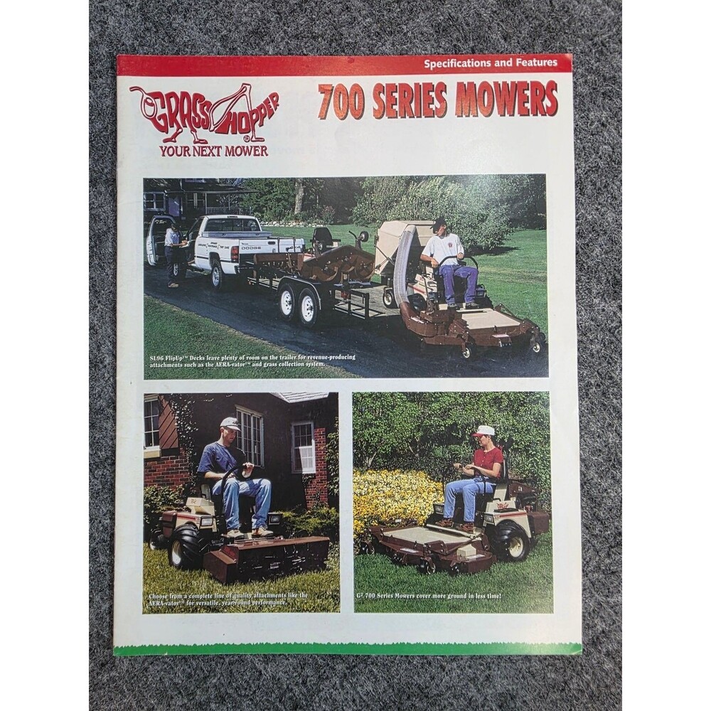 Grasshopper 700 Series Mowers Specifications Features Brochure 1999
